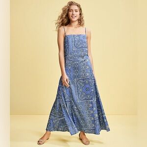NWOT Loft Bandana Print Slip Dress